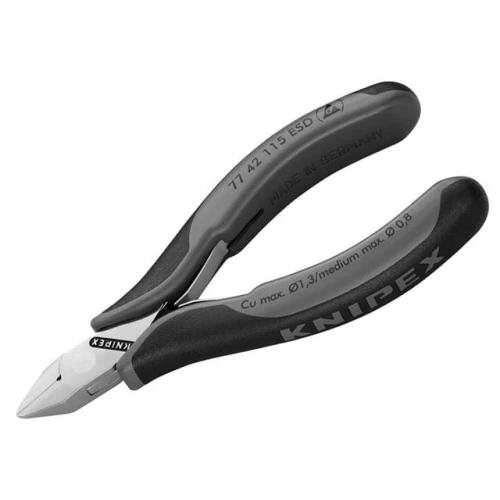 Knipex ESD Electronics Diagonal Cutters - Pointed Head Flush Cut Non Bevelled 115mm
