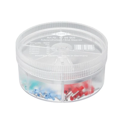 Knipex 97 99 905 Insulated Wire Ferrules Assortment Box, 150 Piece