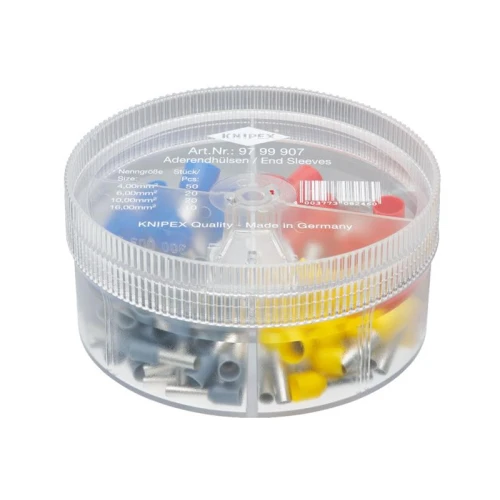 Knipex 97 99 907 Insulated Wire Ferrules Assortment Box, 100 Piece