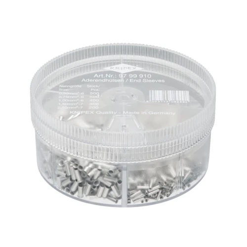 Knipex 97 99 910 Non-Insulated Wire Ferrules Assortment Box, 1,900 Piece