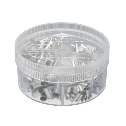 Knipex 97 99 911 Non-Insulated Wire Ferrules Assortment Box, 350 Piece