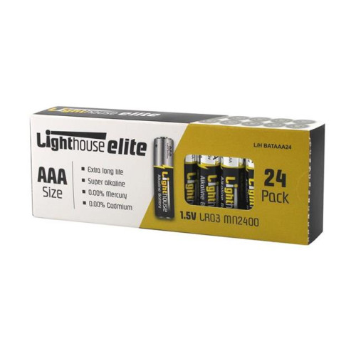 Lighthouse AAA LR03 Alkaline Batteries 1120 mAh (Pack 24)