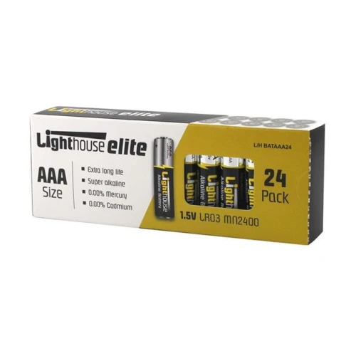 Lighthouse AAA LR03 Alkaline Batteries 1120 mAh (Pack 24)