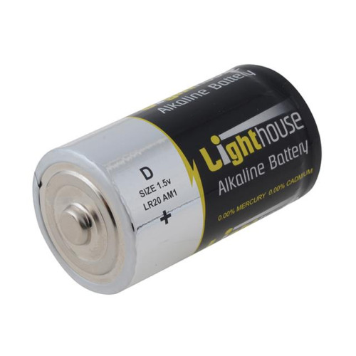 Lighthouse Alkaline Batteries D LR20 14800mAh Pack of 2