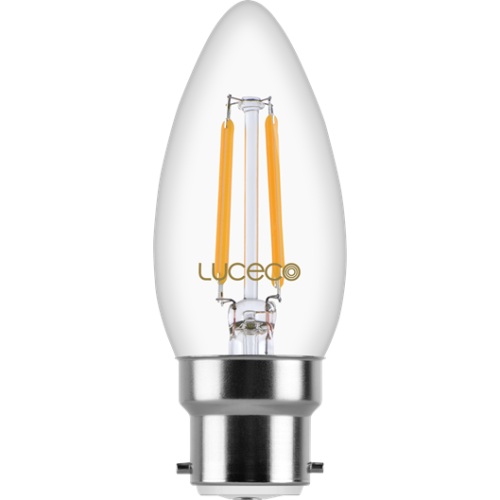 Luceco Filament Candle Light Bulb B22 4w Warm White Non Dimmable