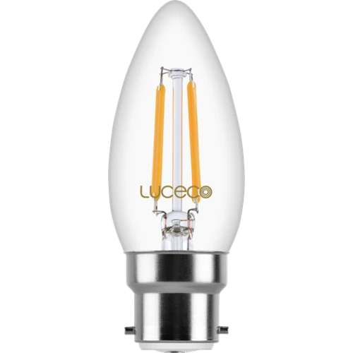 Luceco Filament Candle Light Bulb B22 4w Warm White Non Dimmable