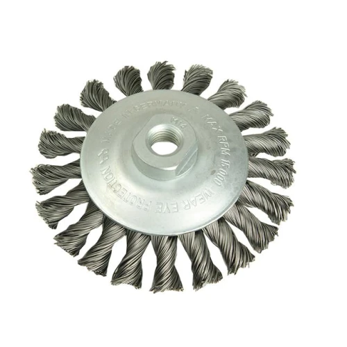 Lessmann Conical Knot Brush 115 M14 x 0.50 Steel Wire