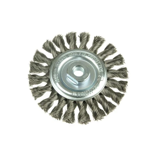 Lessmann Knot Wheel Brush 125 x 14mm 22.2 x 0.50 Steel Wire
