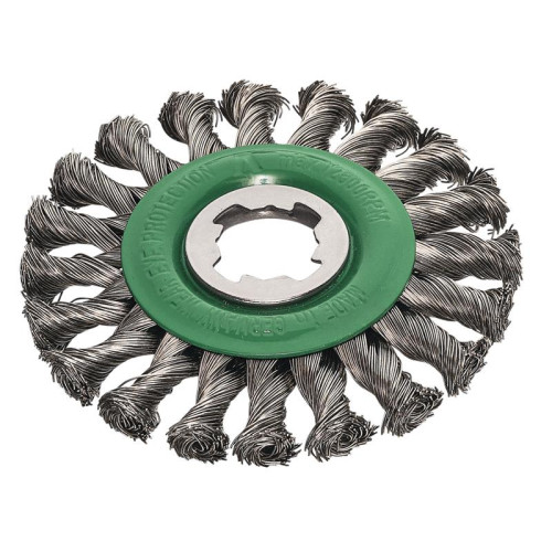 Lessmann X-Lock Stainless Steel Knot Wheel Brush 115mm Non Spark