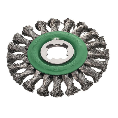 Lessmann X-Lock Stainless Steel Knot Wheel Brush 125mm Non Spark
