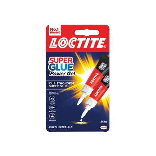 Loctite Super Glue Power Gel, Tube 2 x 3g