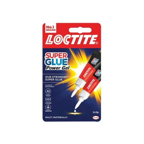 Loctite Super Glue Power Gel, Tube 2 x 3g