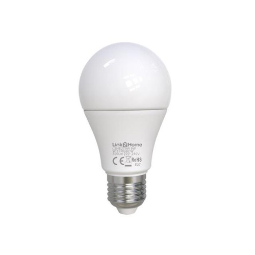 Link2Home Wi-Fi LED ES (E27) Opal GLS Dimmable Bulb, White + RGB 800 lm 9W