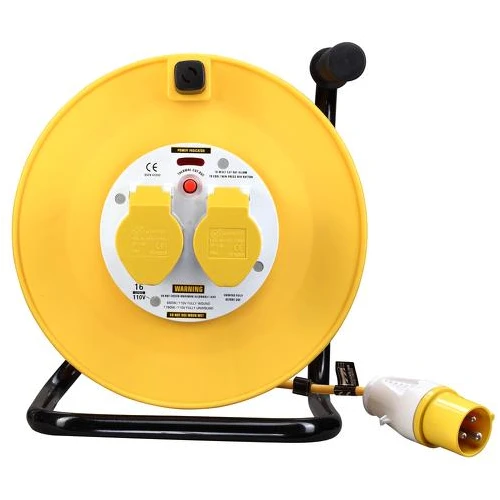 Masterplug 110V 16A 50m 2 Gang Cable Reel with Thermal Cut Out