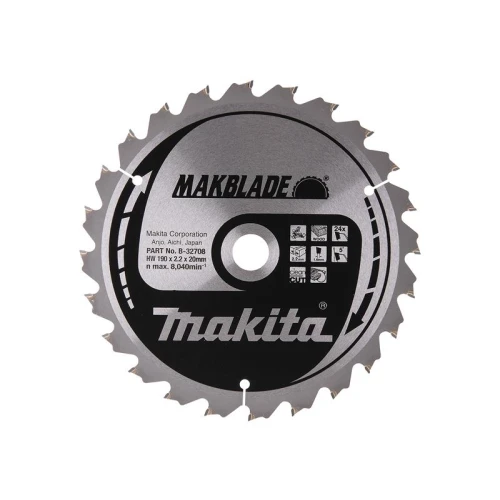 Makita B-32708 MAKBLADE Mitre Saw Blade 190 x 20mm x 24T