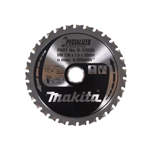 Makita B-33526 Specialized for Metal Cutting Saw Blade 136 x 20mm x 30T