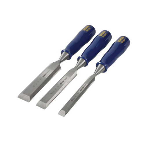Irwin Marples M444 Bevel Edge Chisel Blue Chip Handle Set 3: 12, 18 & 25mm