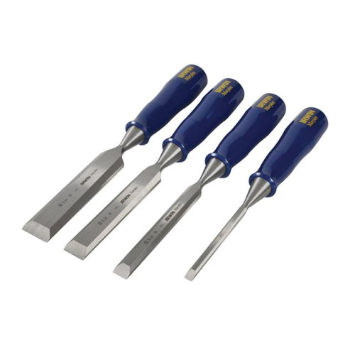 Irwin Marples M444 Bevel Edge Chisel Blue Chip Handle Set 4: 6, 12, 18 & 25mm