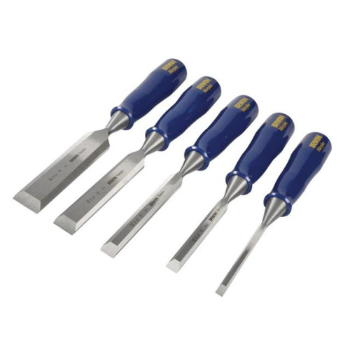 Irwin Marples M444 Bevel Edge Chisel Blue Chip Handle Set 5: 6, 10, 12, 18 & 25mm