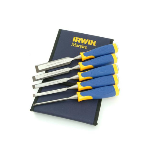 Irwin Marples MS500 All-Purpose Chisel ProTouch Handle Set 5: 6, 10, 12, 19, & 25mm