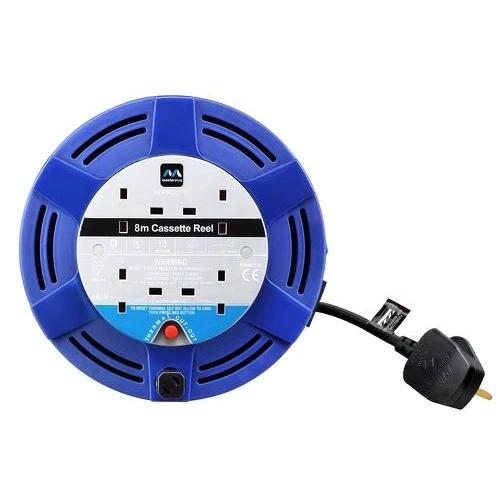 Masterplug 13A 10m 4 Gang Casette Reel Blue