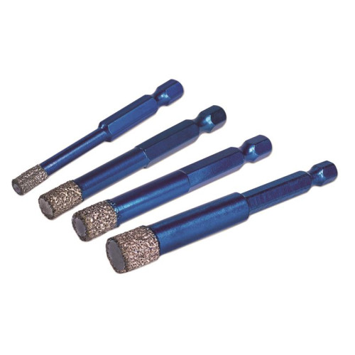 Mexco XCEL Grade Wax Filled (Hex Fit) Tile Drill Bit Set, 4 Piece