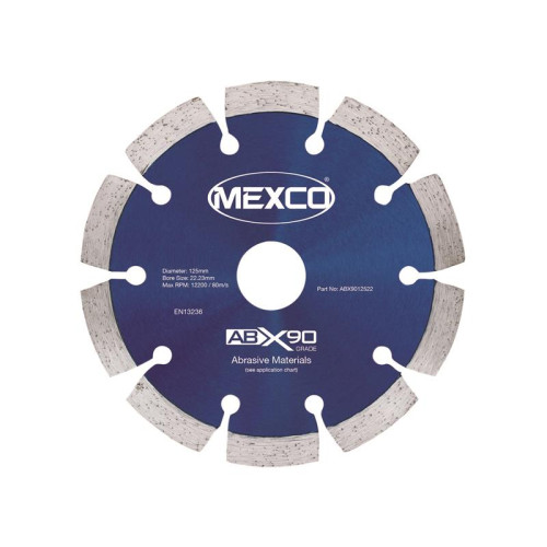 Mexco Abrasive Materials X90 Grade Diamond Blade 125 x 22mm