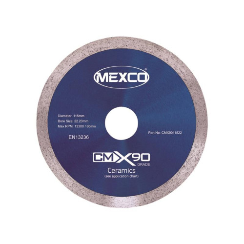 Mexco X90 Grade Ceramic Materials Diamond Blade 115 x 22mm