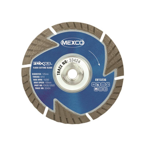 Mexco FCXCEL Grade Flush Cut Diamond Blade 125 x 22mm