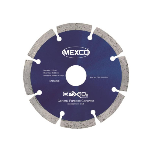 Mexco GPX10-8 Concrete Diamond Blade 115 x 22mm
