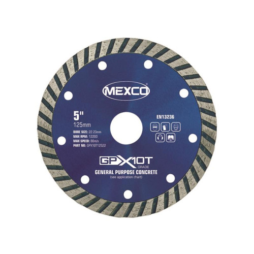 Mexco GP Concrete Turbo Diamond Blade 125 x 22mm