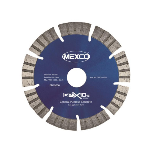 Mexco GPX10-15 Concrete Diamond Blade 125 x 22mm