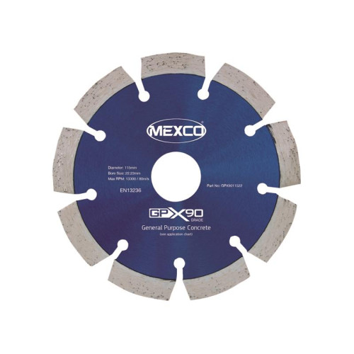 Mexco GPX90 Concrete Diamond Blade 115 x 22mm