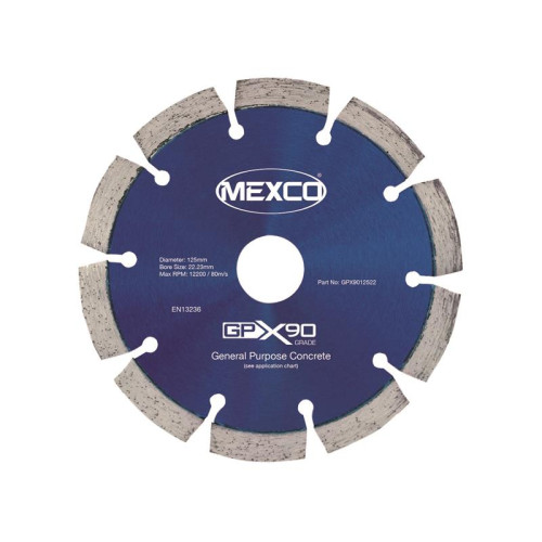 Mexco GPX90 Concrete Diamond Blade 125 x 22mm