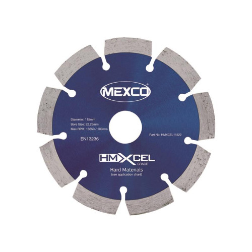 Mexco XCEL Grade Hard Materials Diamond Blade 115 x 22mm