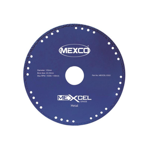 Mexco XCEL Grade Metal Cut Diamond Blade 125 x 22mm