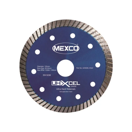 Mexco UHXCEL Ultra Hard Materials Diamond Blade 125 x 22mm