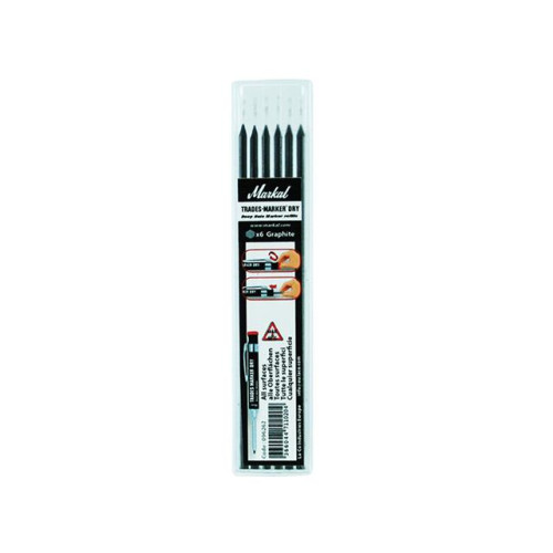 Markal TRADES-MARKER® DRY Graphite Refills (Pack of 6)
