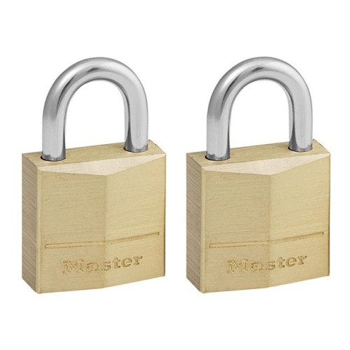 Masterlock Solid Brass 20mm Padlock 3 Pin - Keyed Alike x 2