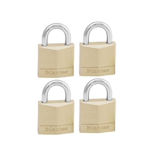 Masterlock Solid Brass 30mm Padlock 4 Pin - Keyed Alike x 4