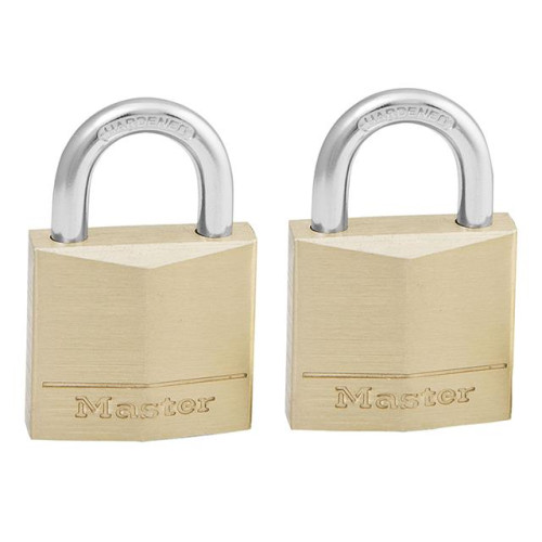Masterlock Solid Brass 30mm Padlock 4 Pin - Keyed Alike x 2