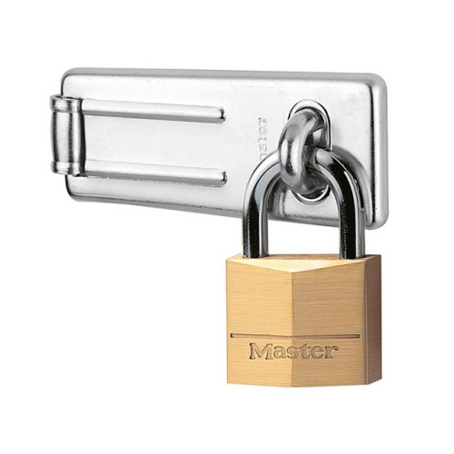 Masterlock Hasp 89mm + Solid Brass Padlock 40mm