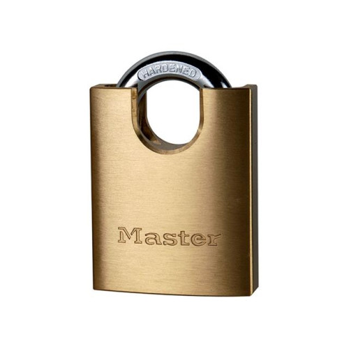 Masterlock Solid Brass 50mm Padlock 5 Pin Shrouded Shackle