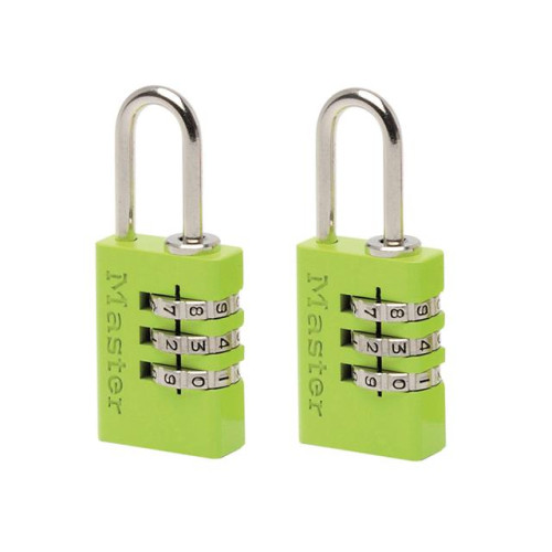 Masterlock Aluminium Combination Padlocks 3 Digit Colour 20mm x 2