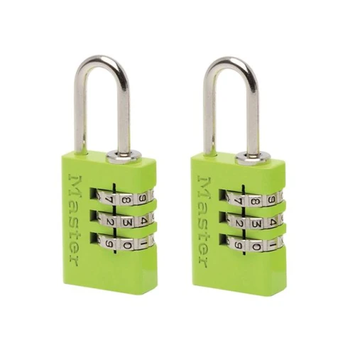 Masterlock Aluminium Combination Padlocks 3 Digit Colour 20mm x 2