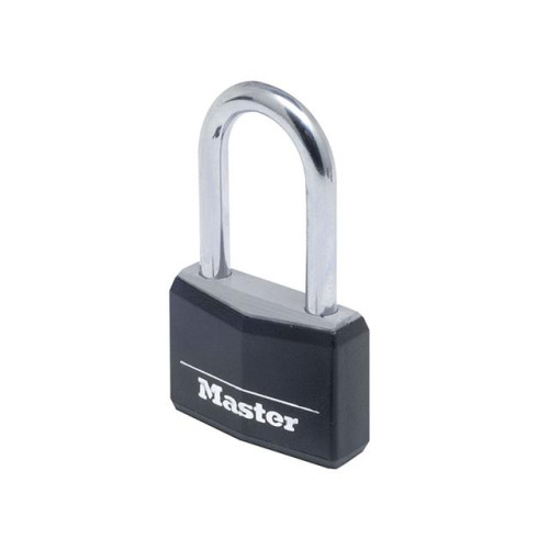 Masterlock Aluminium Black Vinyl Cover 40mm Padlock 4 Pin - 38mm Shackle