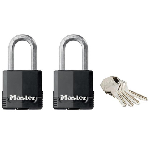 Masterlock Excell Weather Tough 45mm Padlock 4 Pin - Keyed Alike x 2