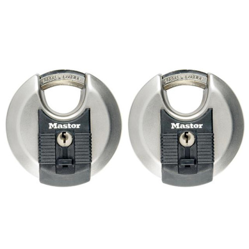 Masterlock Excell Stainless Steel Discus 70mm Padlock Keyed Alike x 2