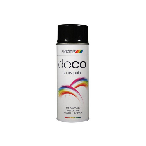 Motip Deco Spray Paint High Gloss RAL 9005 Deep Black 400ml