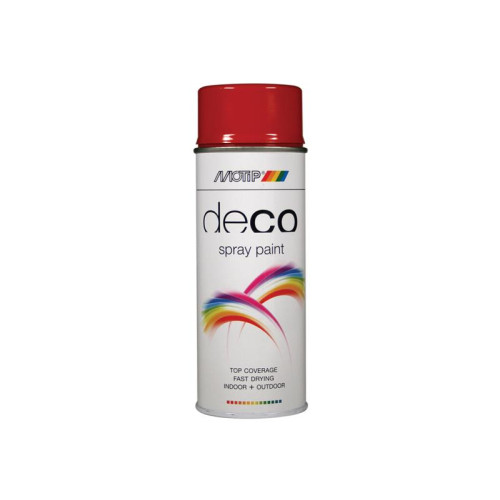 Motip Deco Spray Paint High Gloss RAL 3000 Flame Red 400ml